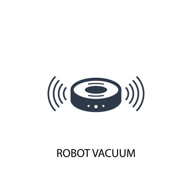 机器人真空图标。简单元素说明图片下载