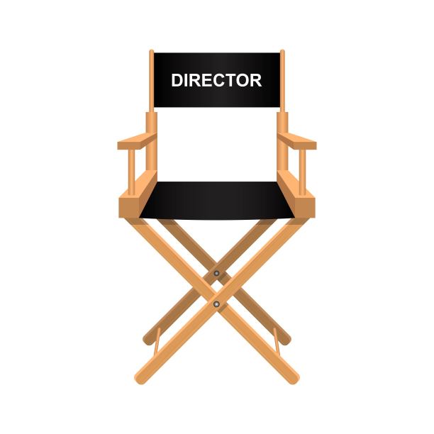 电影导演椅子矢量插图孤立的白色背景图片下载