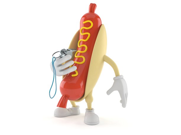 热狗人物拿着哨子图片下载