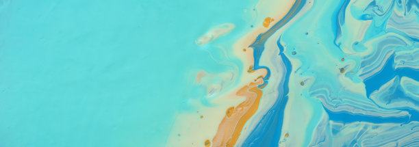 摄影抽象大理石效果背景。蓝色，薄荷色和白色的创意色彩。漂亮的油漆加上了金色。图片下载