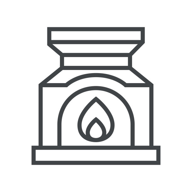 带有壁炉的线条图标图片下载
