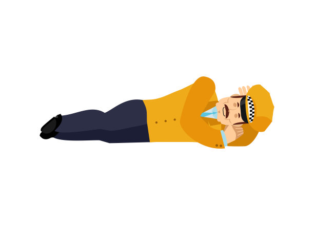 出租车司机睡觉。计程车司机睡着了的情感。司机休眠状态。矢量图图片下载