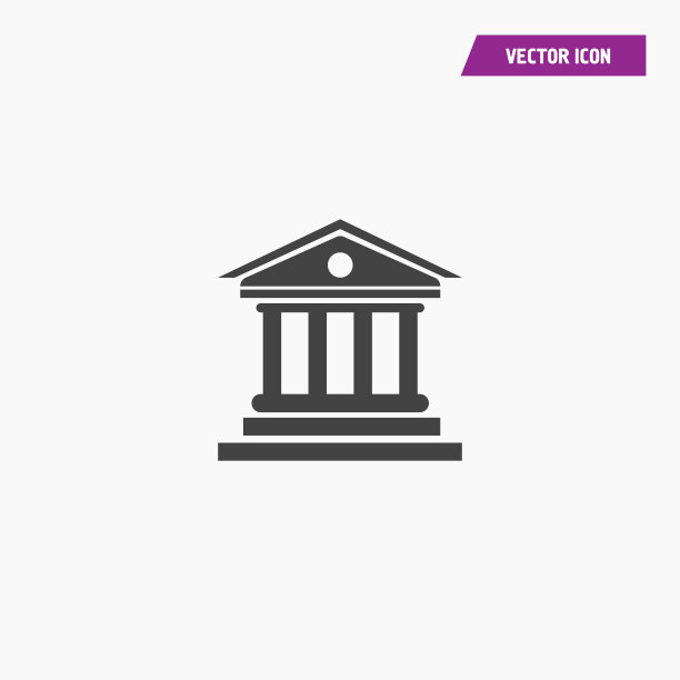 黑色庭院，博物馆，银行建筑图标。图片下载