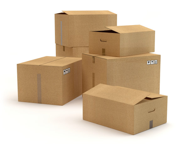 纸板箱孤立在白色上图片下载