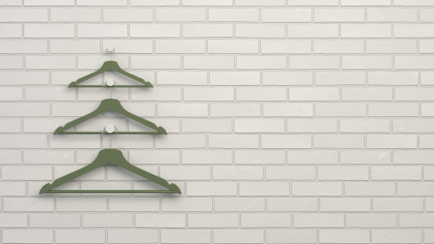 用绿色衣架做成的圣诞树图片下载