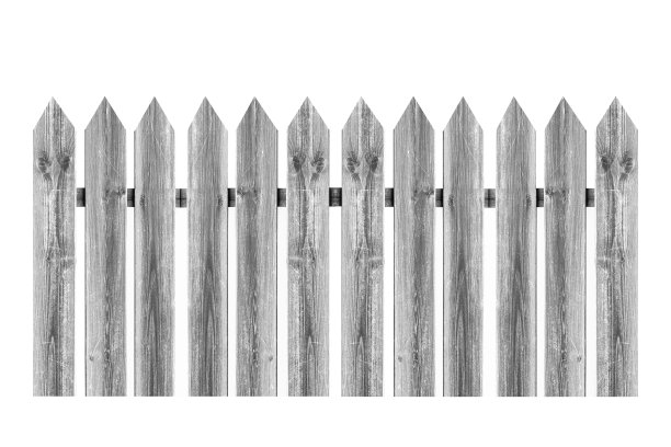 古老的白色木篱笆孤立在白色背景上图片下载