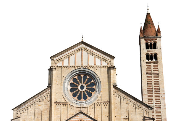 圣芝诺大教堂孤立在白色的意大利维罗纳图片下载