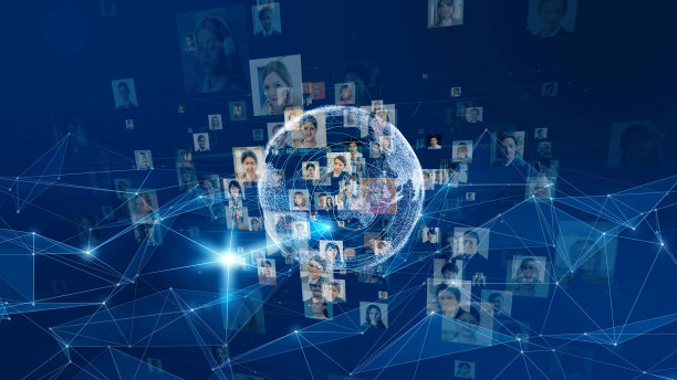 全球通信网络概念。不同民族的人。图片下载