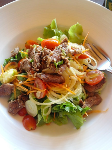 健康食品的牛肉沙拉图片下载