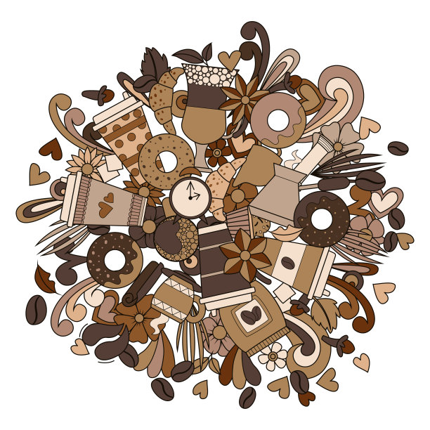 涂鸦咖啡。图片下载