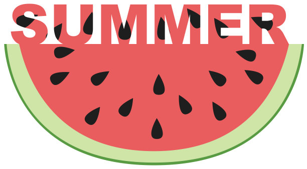 文字夏天切出来的西瓜图片下载
