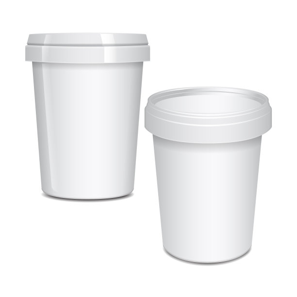 采购产品空白食品杯容器快餐，甜点，冰淇淋，酸奶或零食。矢量模拟模板图片下载