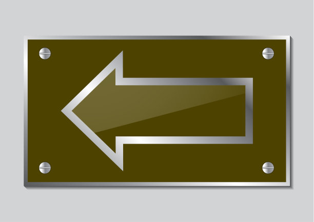 明亮抽象金属板与箭头，指针。闪亮的银色边缘与螺栓。图片下载