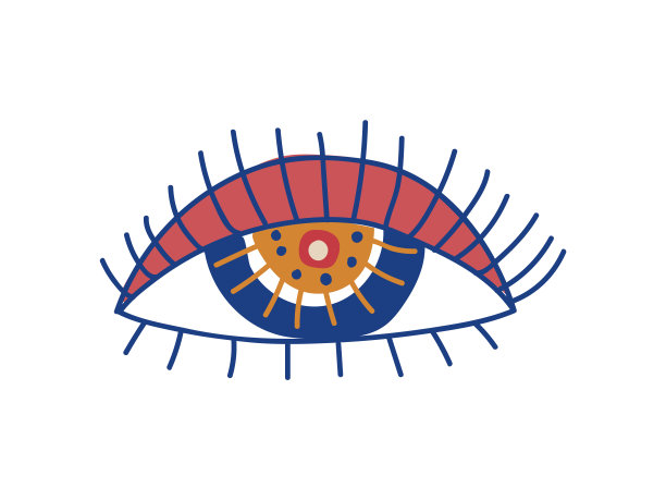 眼睛，波西米亚风格设计元素，民族，神秘符号矢量插图图片下载