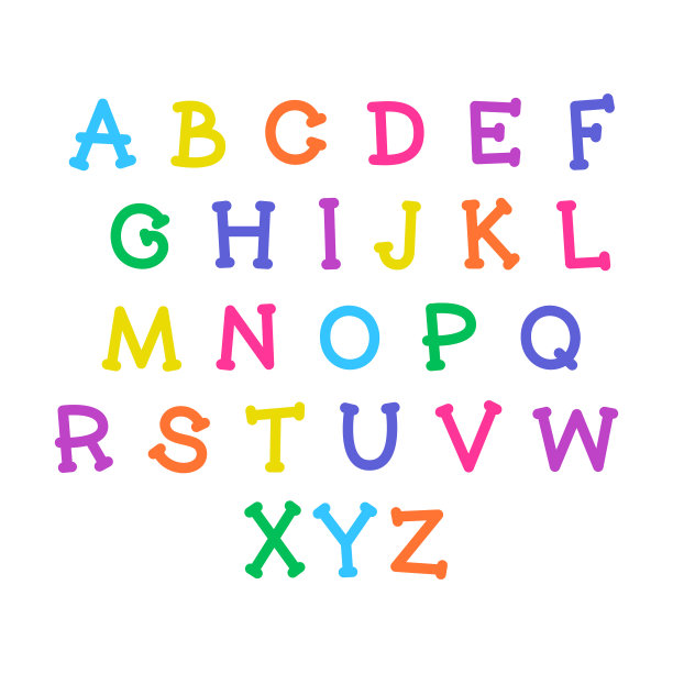可爱的卡通字母。向量有趣的字体。涂鸦插图图片下载