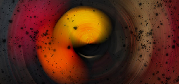 暗沉的背景与红色和黄色的污点。图片下载