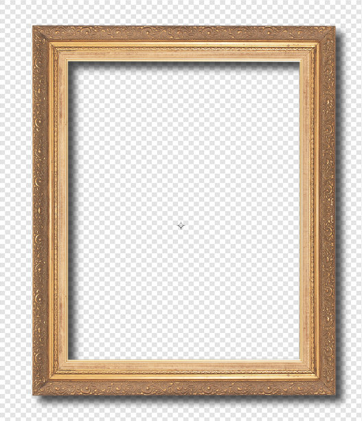 金色相框孤立上透明图片下载