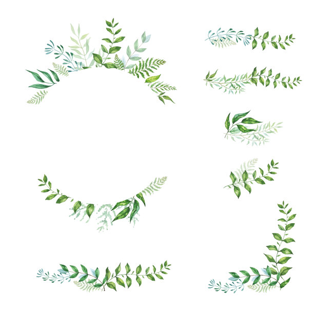 花卉框架收集和元素。一组可爱的复古鲜花排列成花环的形状。图片下载