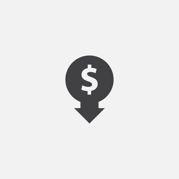 减少费用基础图标。简单的标志说明。减少符号设计的费用。可以用于网页，打印和移动图片下载