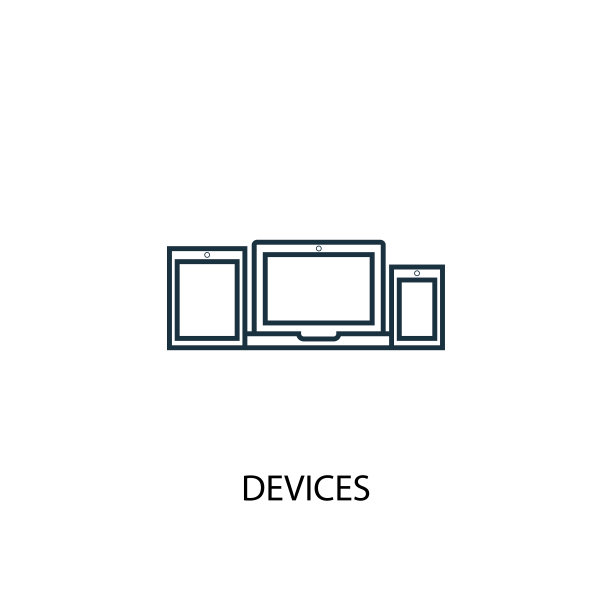 设备概念线图标。简单元素说明。设备概念轮廓符号设计。可以用于网页和手机的UI/UX吗图片下载