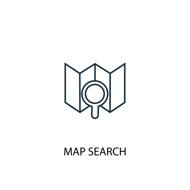 地图搜索概念线图标。可用于Web和移动UI/UX的简单元素插图。图片下载