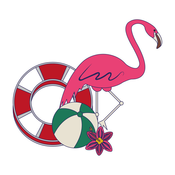 夏日海滩和度假卡通图片下载