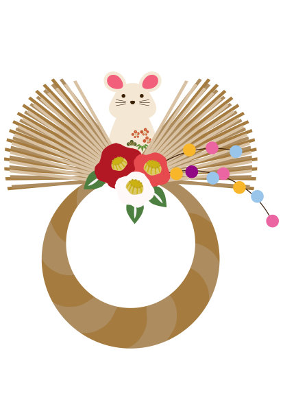 日本生肖新年装饰品。吉祥内饰用鼠标。图片下载