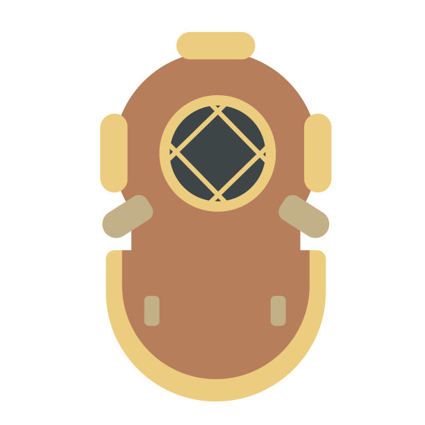 水下头盔平面插图图片下载