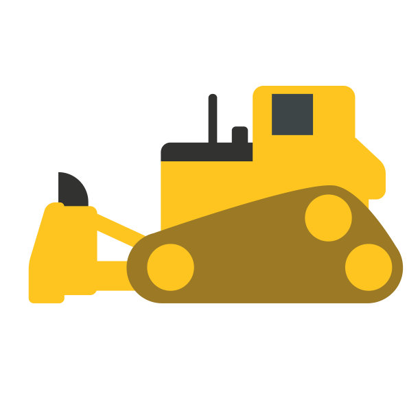 挖掘机平面插图图片下载