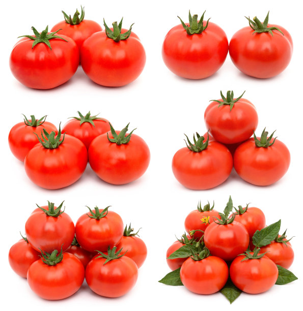 白色背景上的樱桃番茄图片下载