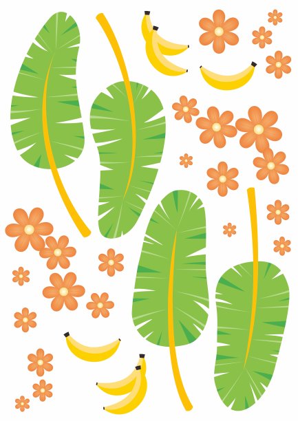 一套热带物体的插图图片下载