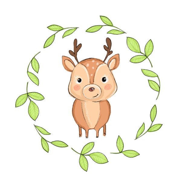 可爱的小鹿卡通插图图片下载