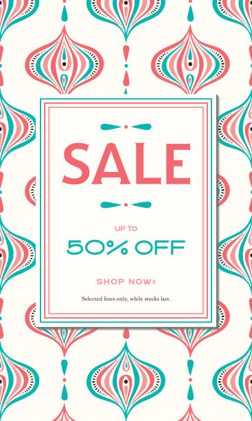 五彩东方亮波西手画Ogee推广竖横幅。广告设计。社交媒体的图形图片下载