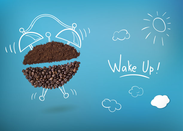 由咖啡豆和咖啡粉制成的创意布局图片下载