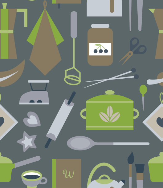 厨房图案无缝几何设计图片下载