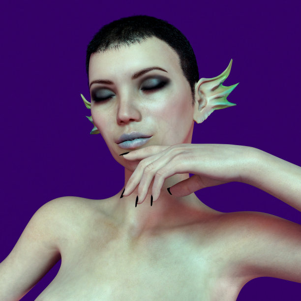 蓝色背景下的希腊仙女图片下载