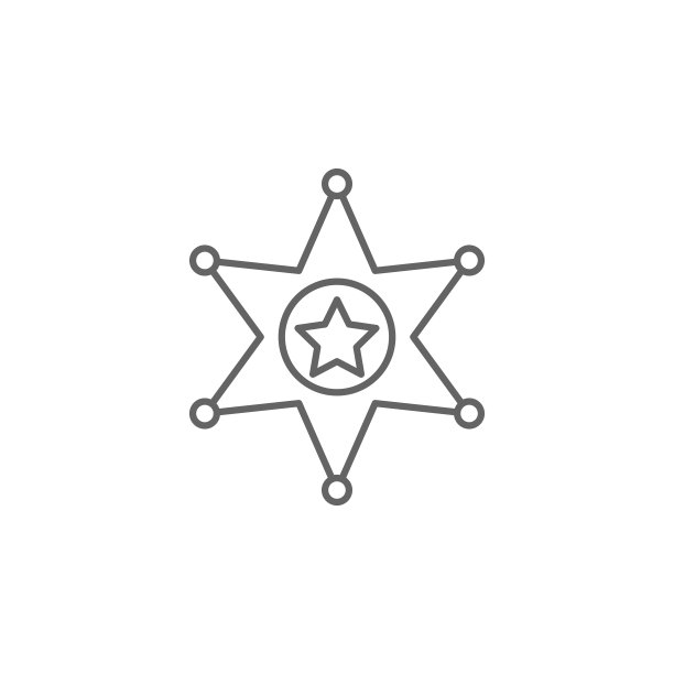 正义警长轮廓图标。法律插图线性图标的元素。符号和矢量可用于Web、徽标、移动应用、UI、UX图片下载