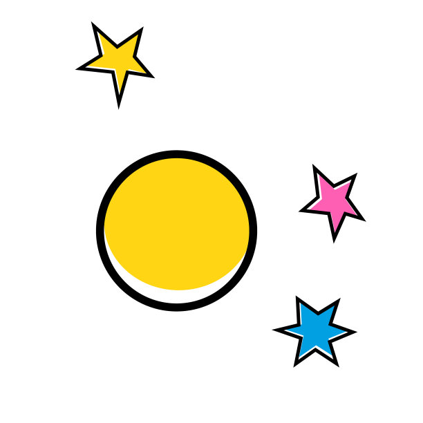 黄色行星几何插图孤立的背景图片下载