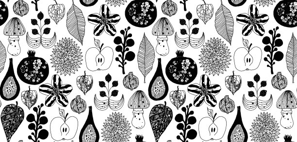 有水果和植物的森林格局图片下载