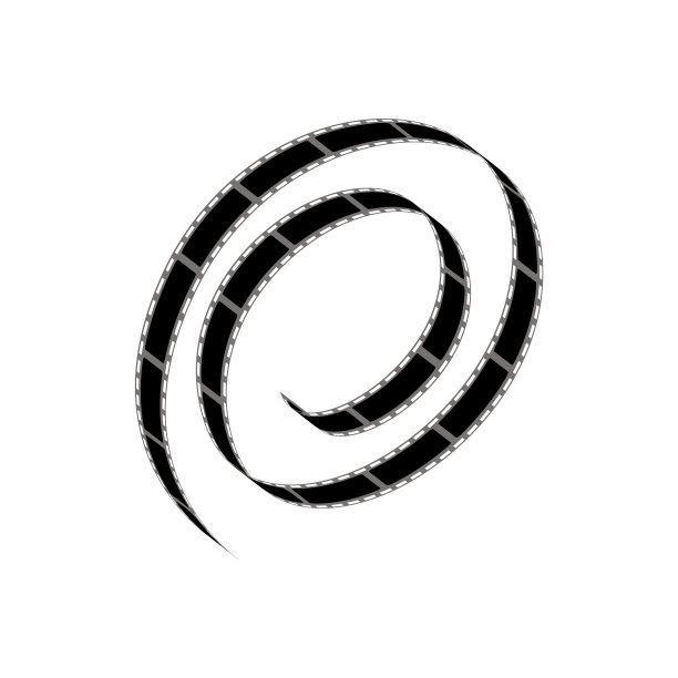 黑色扭曲成螺旋状，带着灰色边缘的卡通风格图片下载