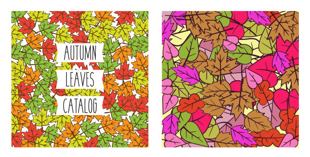 集夏秋秋叶最小设计向量图片下载