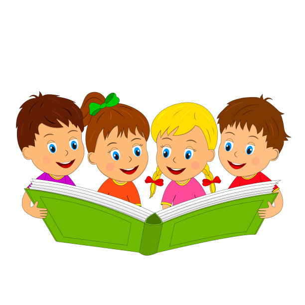 男孩和女孩读书图片下载