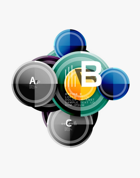 圆几何抽象背景模板的网页横幅，业务演示，品牌，壁纸图片下载