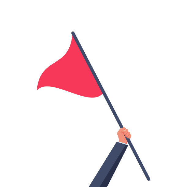 三角红旗握在手里图片下载