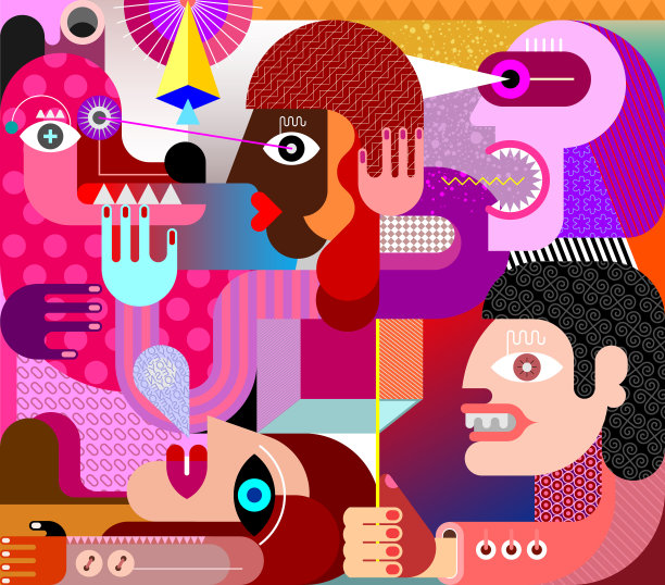 大狗矢量插图图片下载