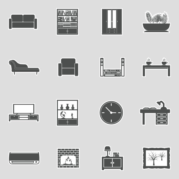 客厅图标。贴纸设计。矢量插图。图片下载