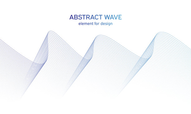 抽象的彩色波浪元素进行设计。数字频率轨道均衡器。程式化的线条艺术背景。矢量插图。使用混合工具创建波浪线。弯曲的波浪线条，光滑的条纹图片下载