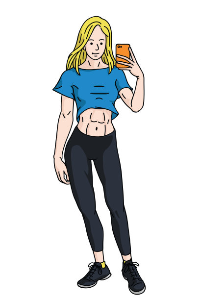 健身女青年自拍图片下载