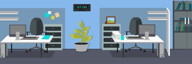 平面设计的办公室内部网页横幅图片下载