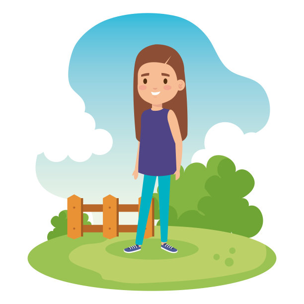 女孩，穿着休闲的衣服和发型图片下载